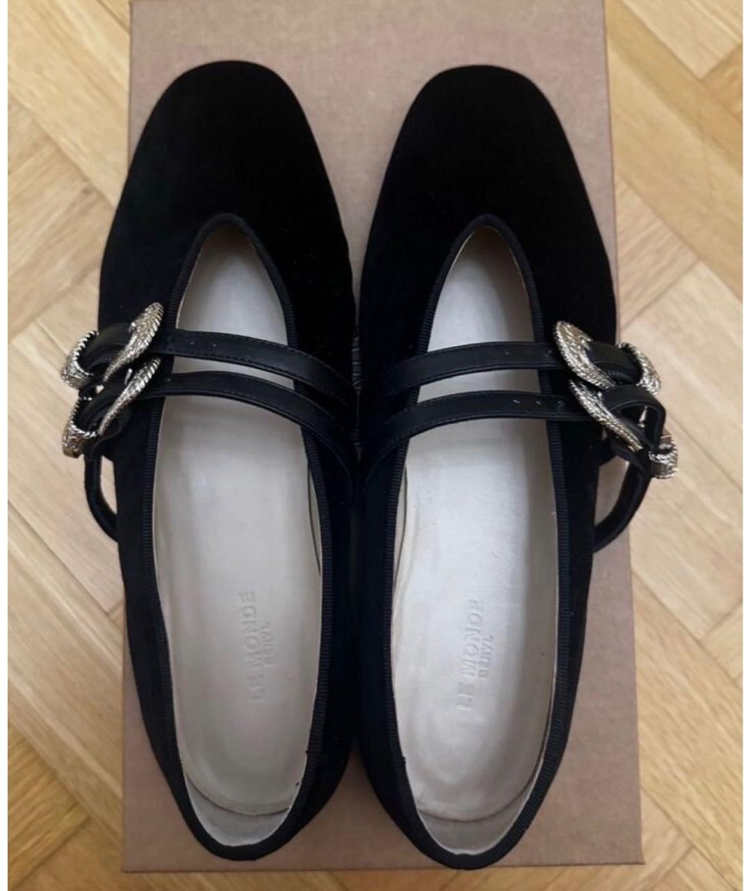 LE MONDE BERYL Черные бархатные балетки, фото 3