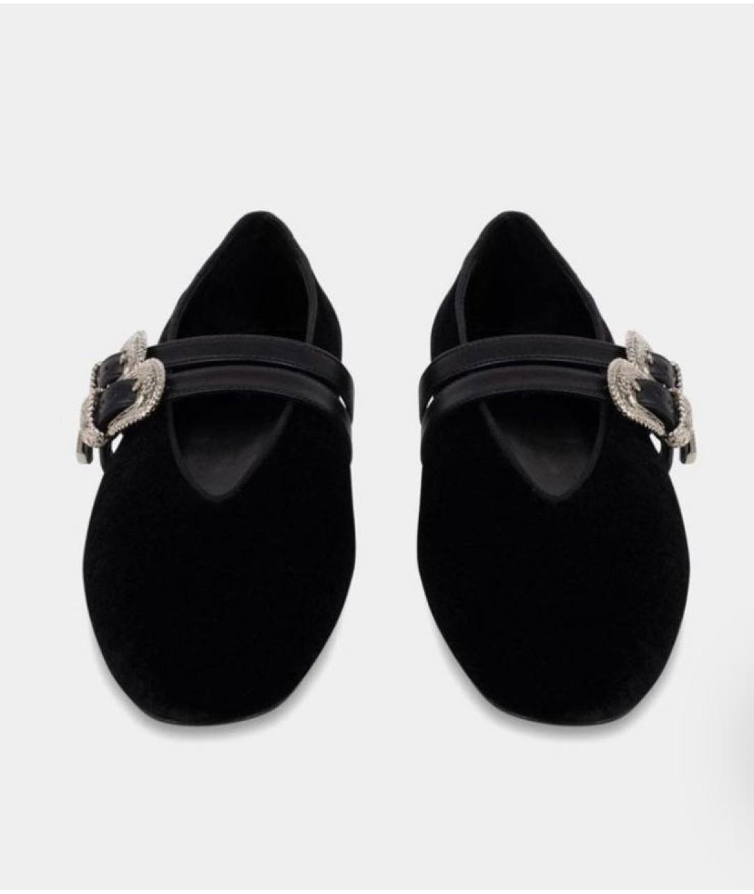 LE MONDE BERYL Черные бархатные балетки, фото 2