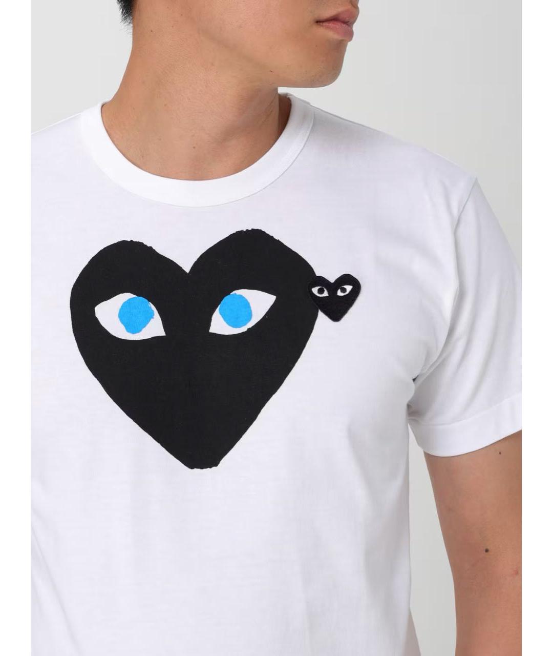 COMME DES GARÇONS PLAY Белая хлопковая футболка, фото 5