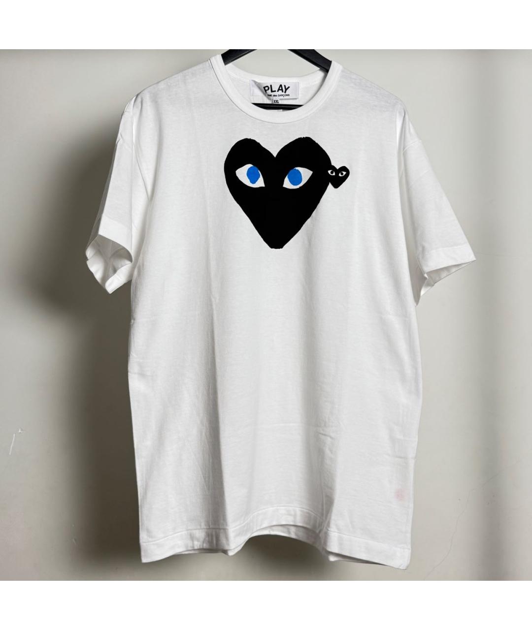 COMME DES GARÇONS PLAY Белая хлопковая футболка, фото 7