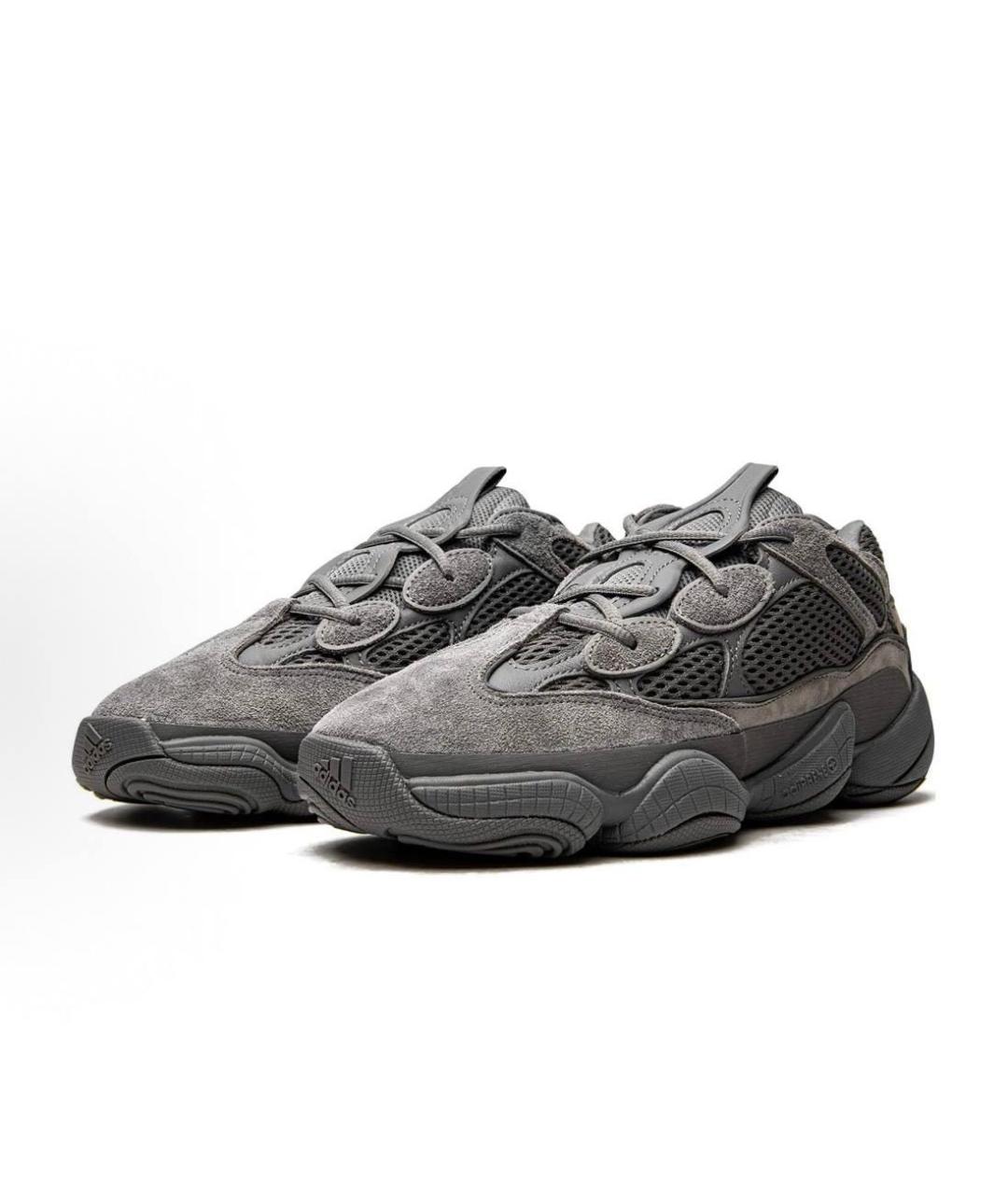 ADIDAS YEEZY Серые текстильные низкие кроссовки / кеды, фото 2