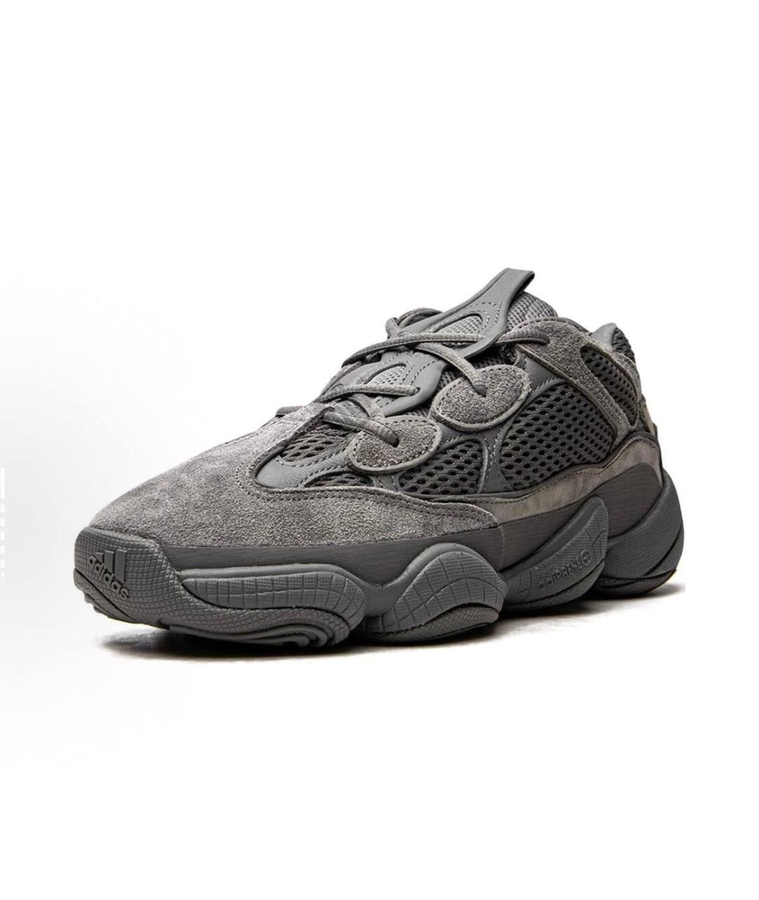 ADIDAS YEEZY Серые текстильные низкие кроссовки / кеды, фото 4