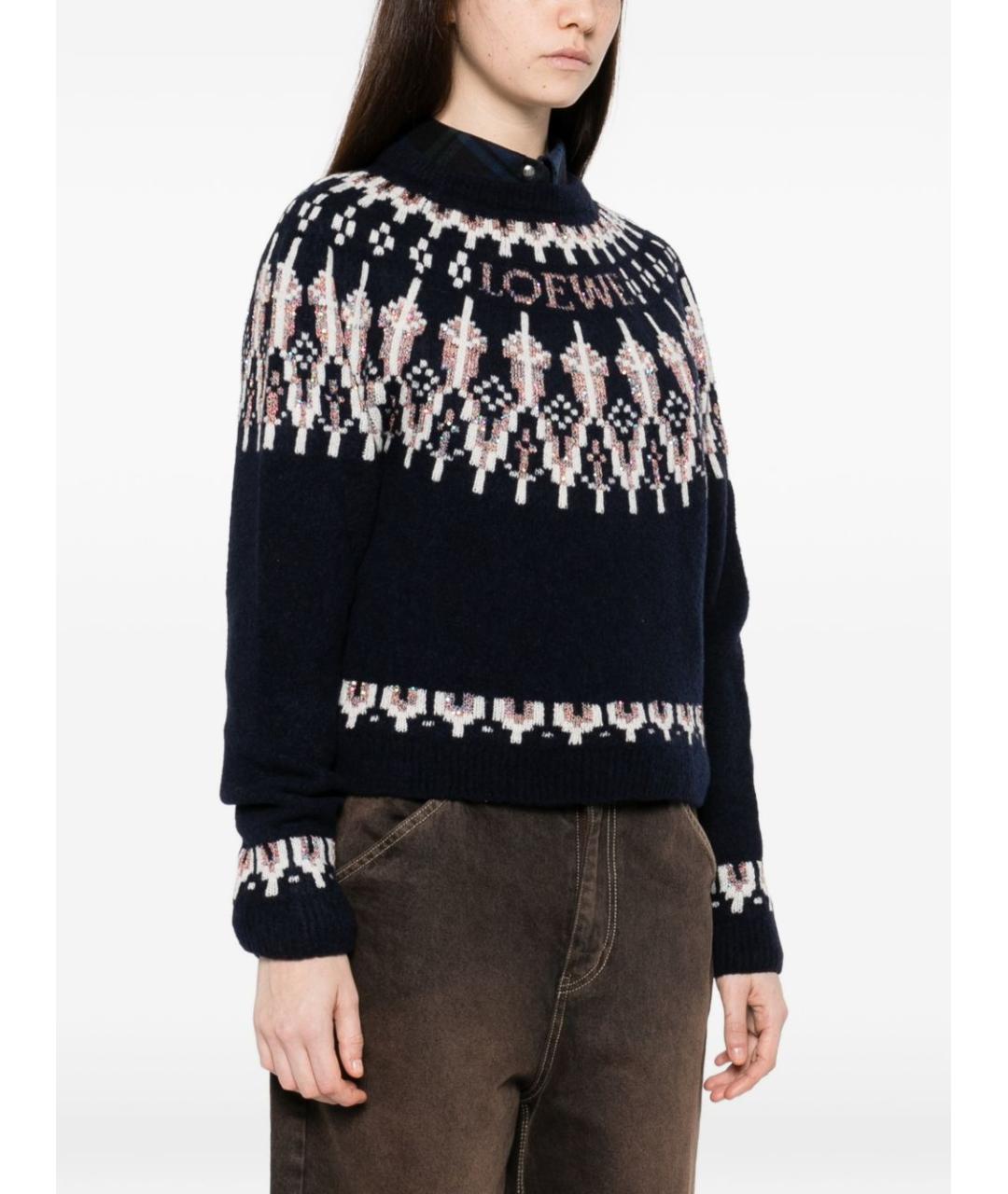 LOEWE Синий шерстяной джемпер / свитер, фото 3