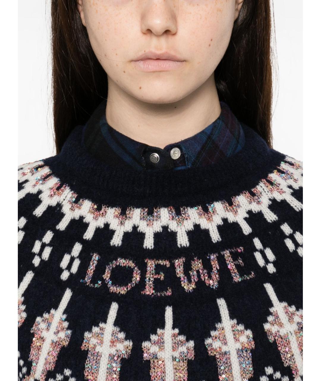 LOEWE Синий шерстяной джемпер / свитер, фото 4