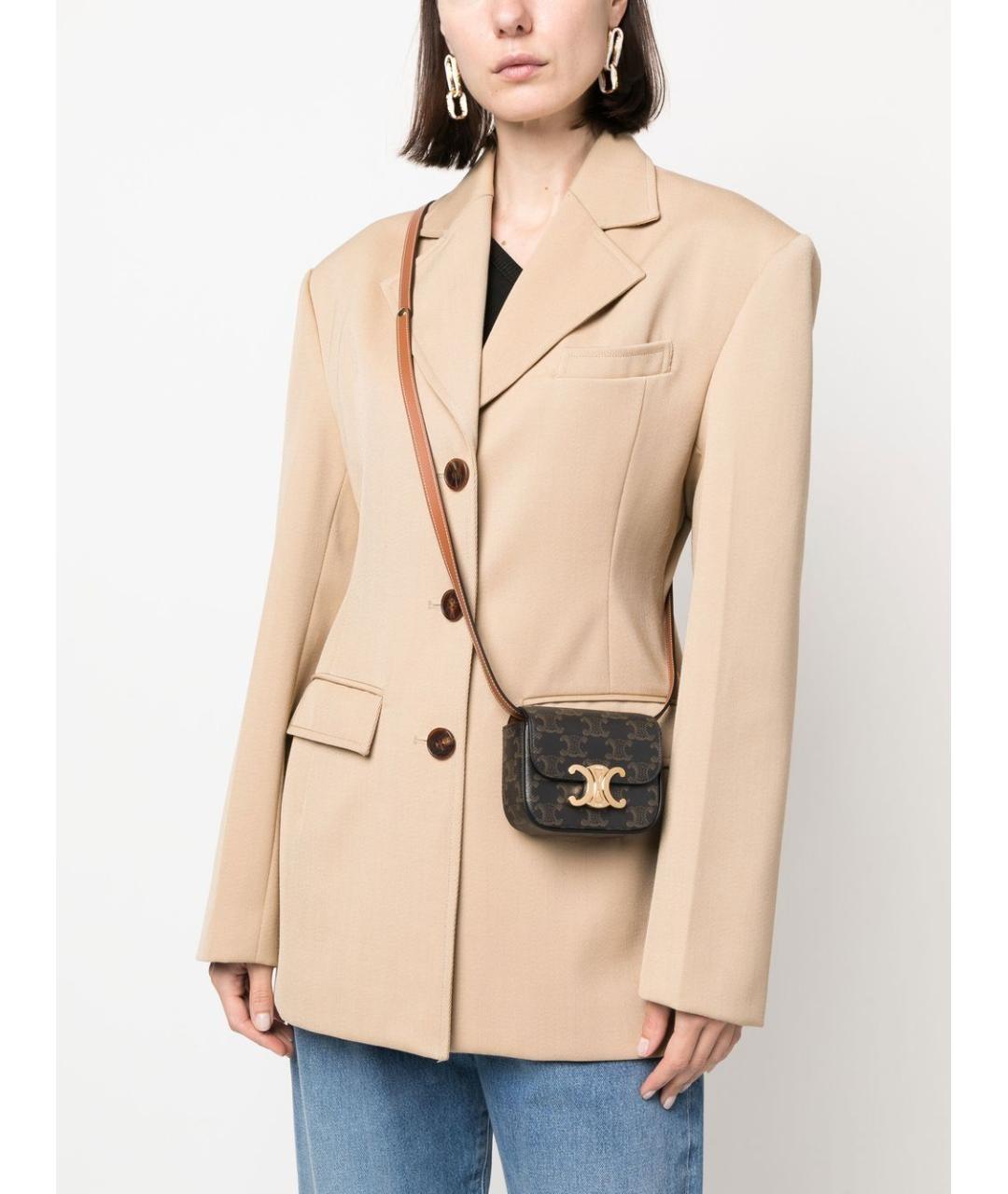 CELINE Коричневая сумка через плечо, фото 3