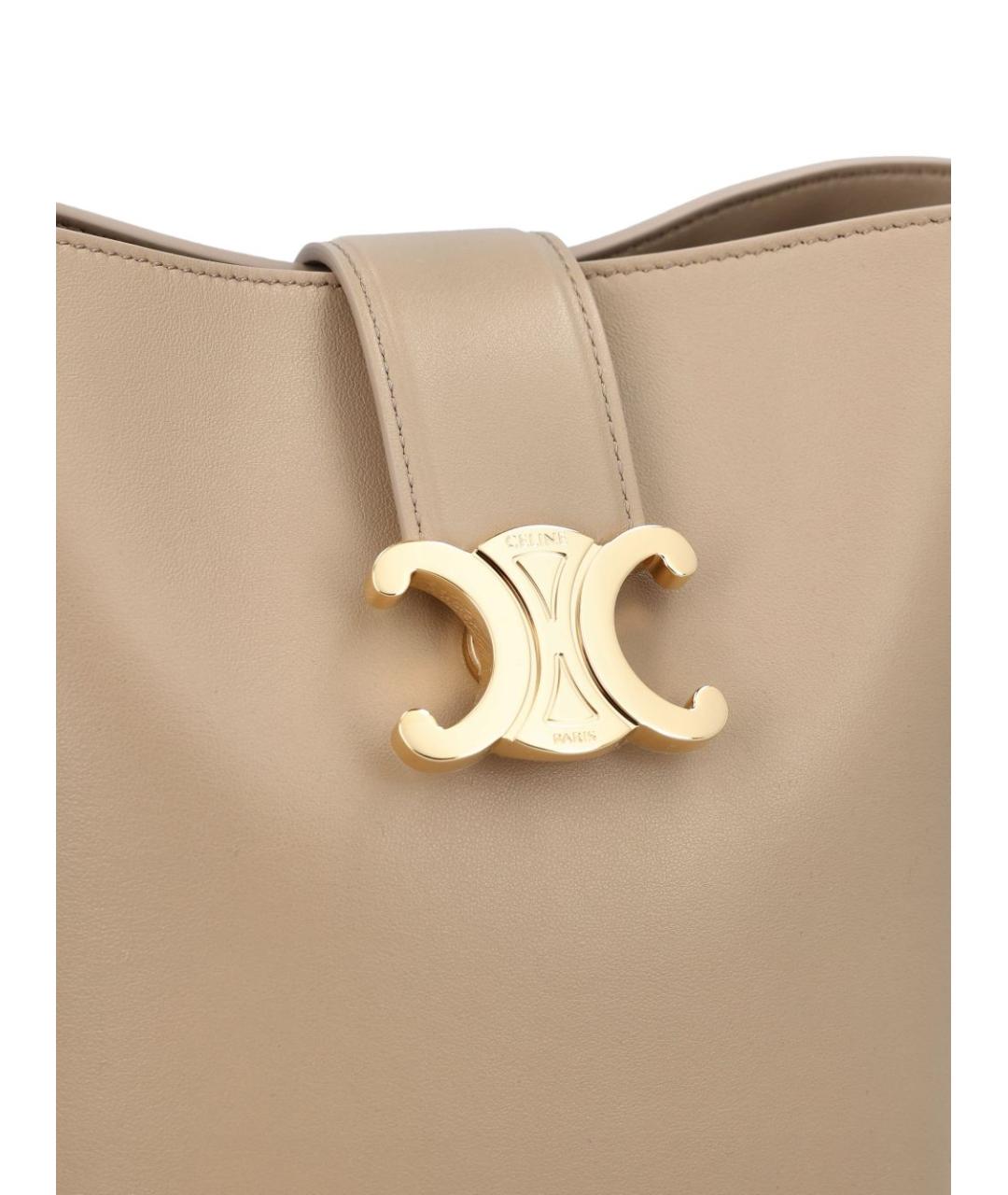 CELINE Бежевая кожаная сумка тоут, фото 3