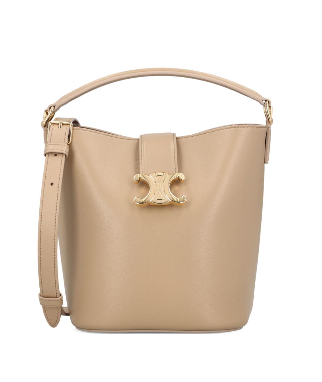 CELINE Бежевая кожаная сумка тоут, фото 1