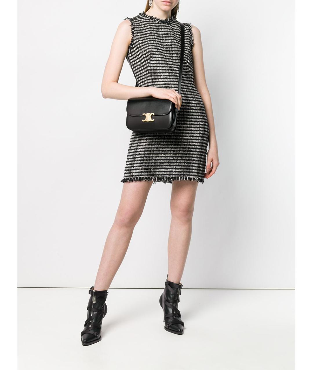 CELINE Черная кожаная сумка через плечо, фото 3