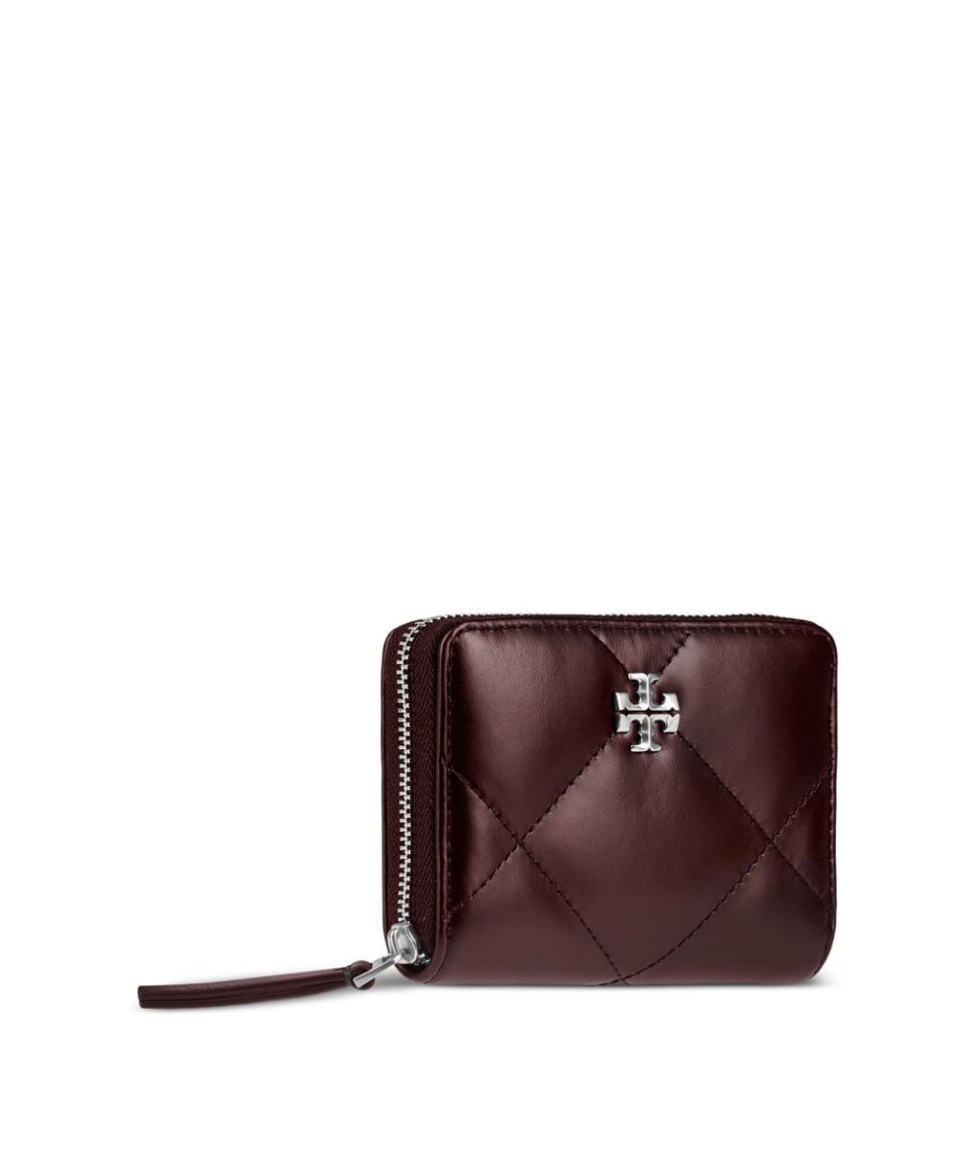 TORY BURCH Бордовый кожаный кошелек, фото 3