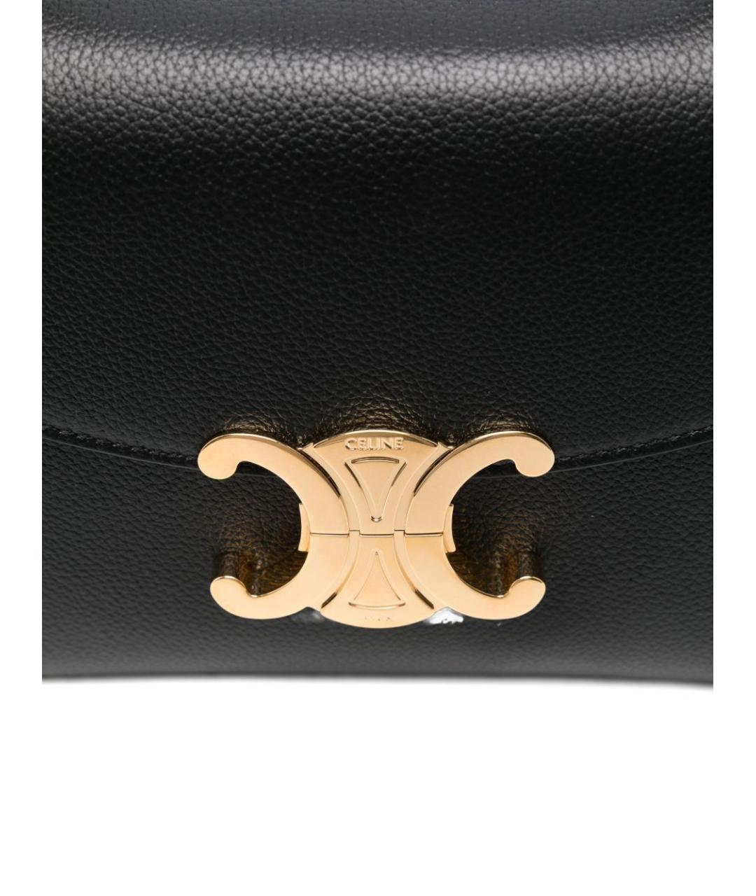 CELINE Черная кожаная сумка тоут, фото 4