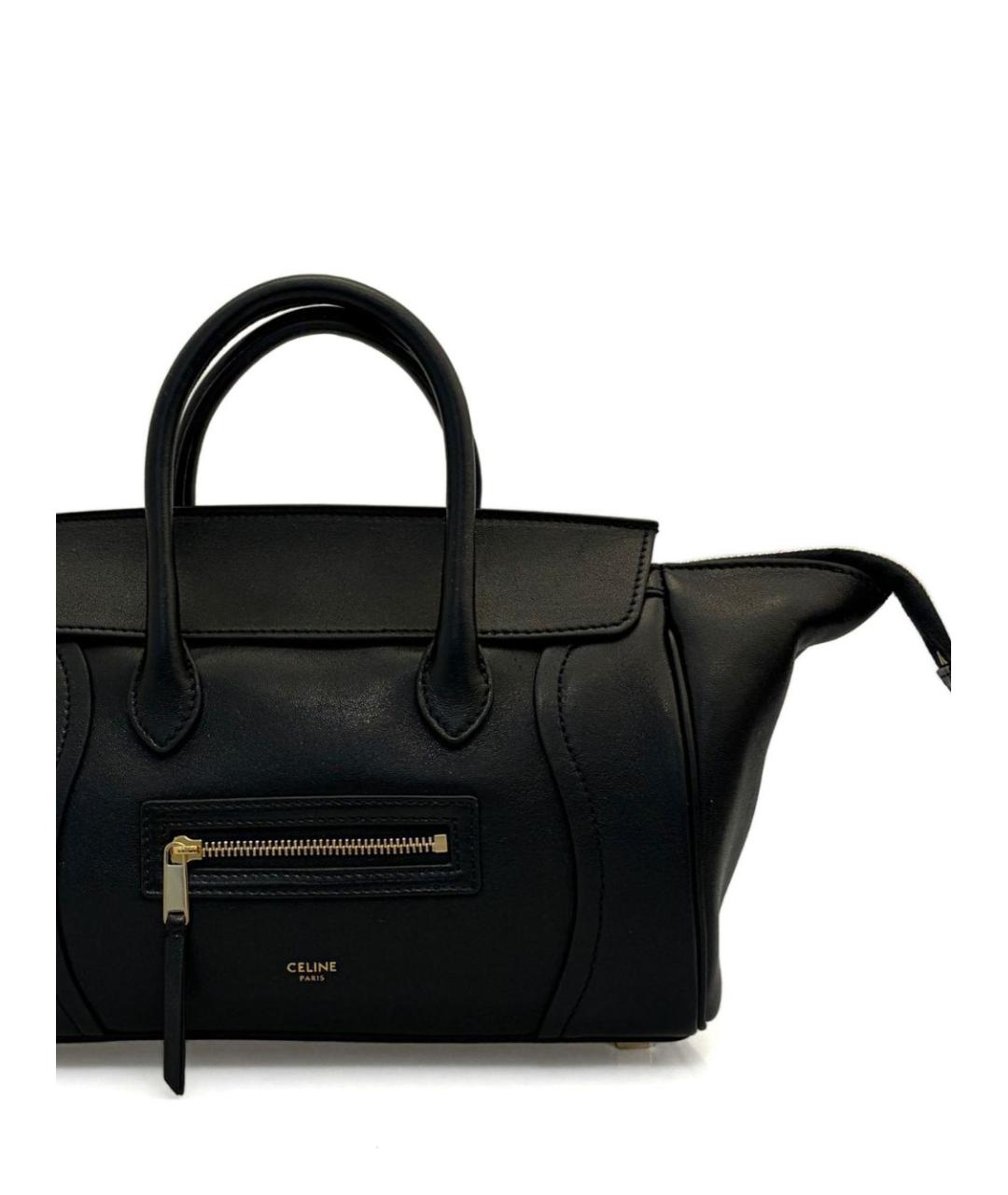 CELINE Черная кожаная сумка через плечо, фото 2