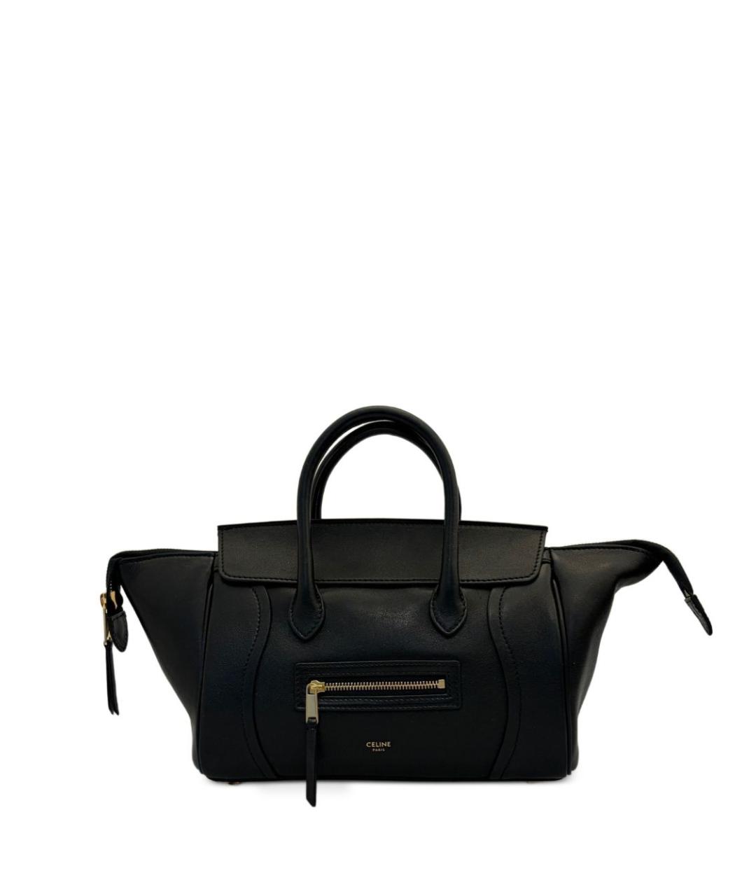 CELINE Черная кожаная сумка через плечо, фото 1