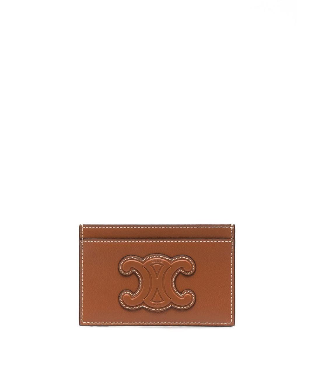 CELINE Коричневый кожаный кардхолдер, фото 1