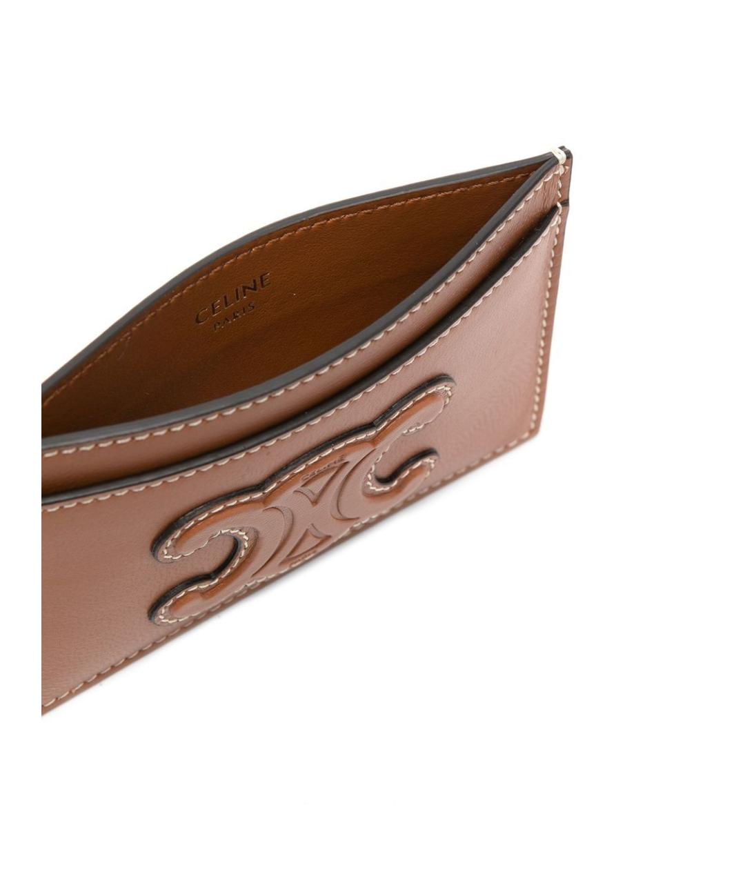 CELINE Коричневый кожаный кардхолдер, фото 2