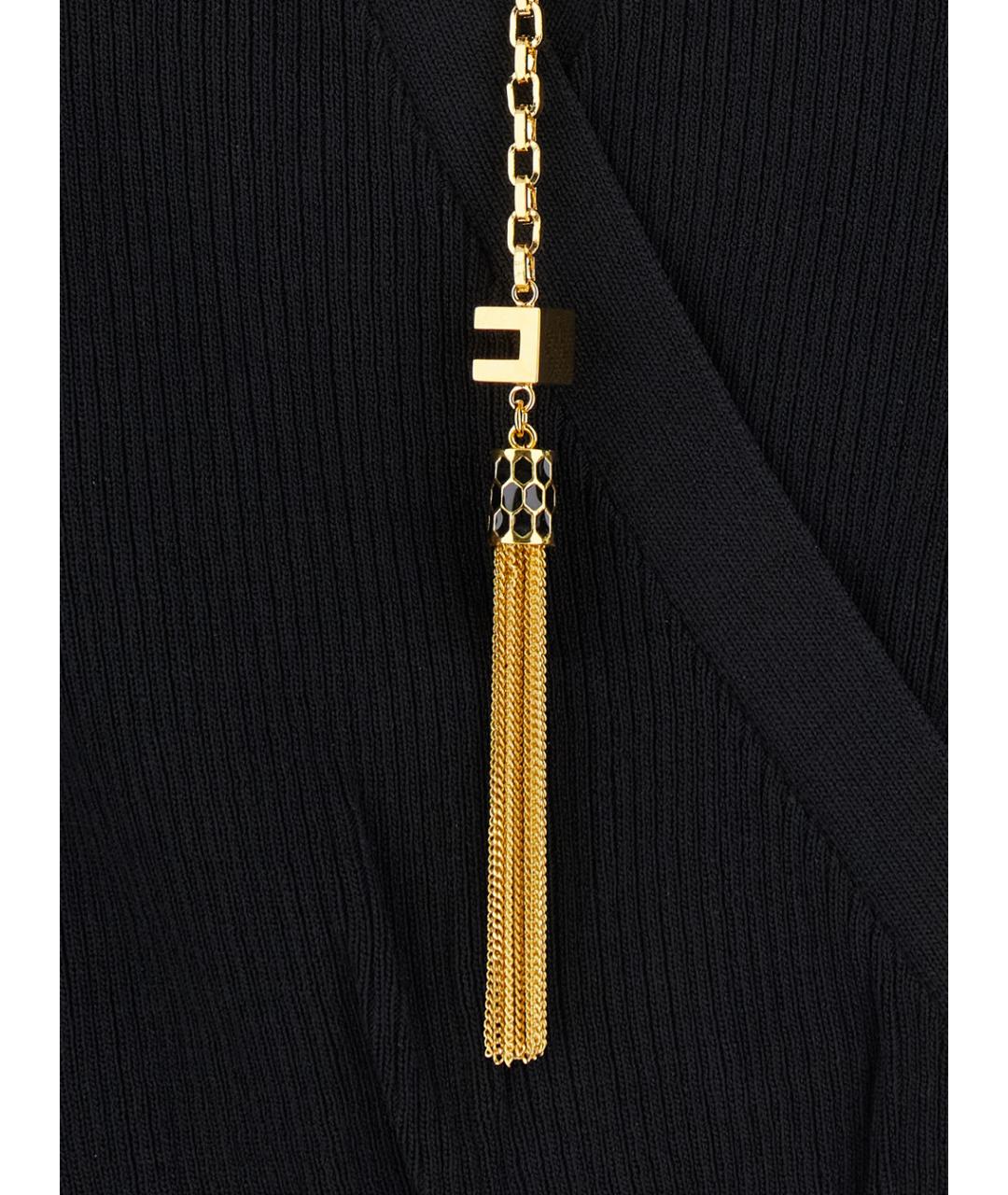 ELISABETTA FRANCHI Черная вискозная блузы, фото 3