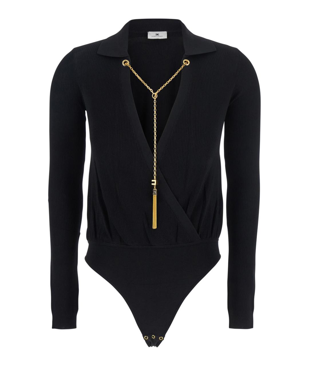 ELISABETTA FRANCHI Черная вискозная блузы, фото 1