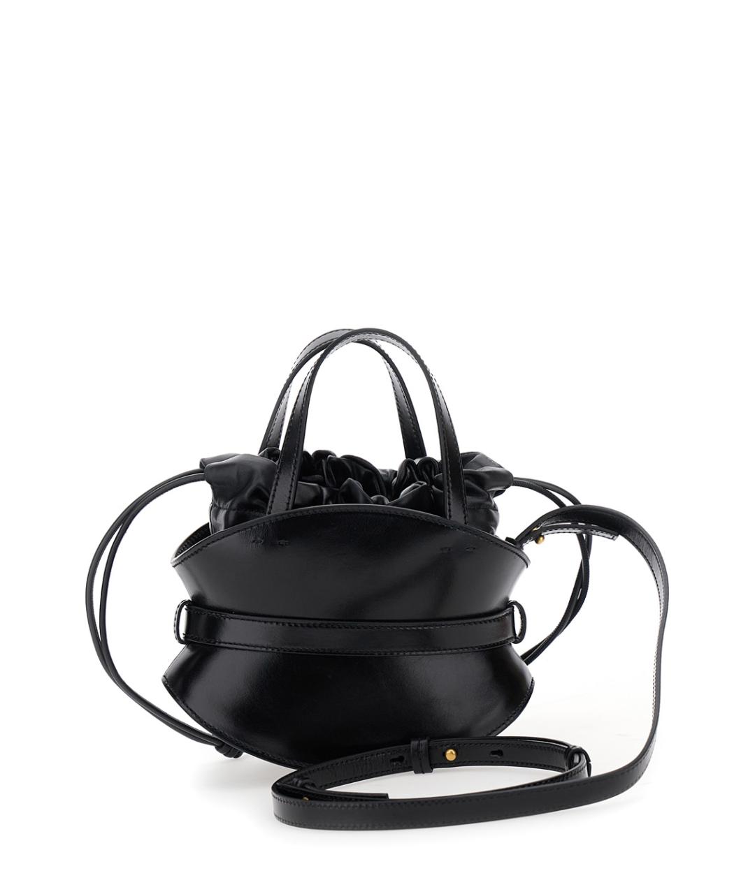 BALMAIN Черная кожаная сумка с короткими ручками, фото 2