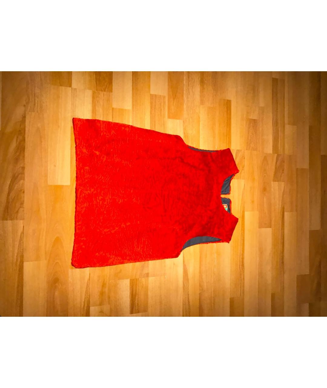 MSGM Красный меховой жилет, фото 5