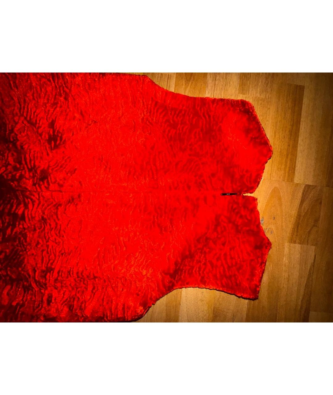 MSGM Красный меховой жилет, фото 3