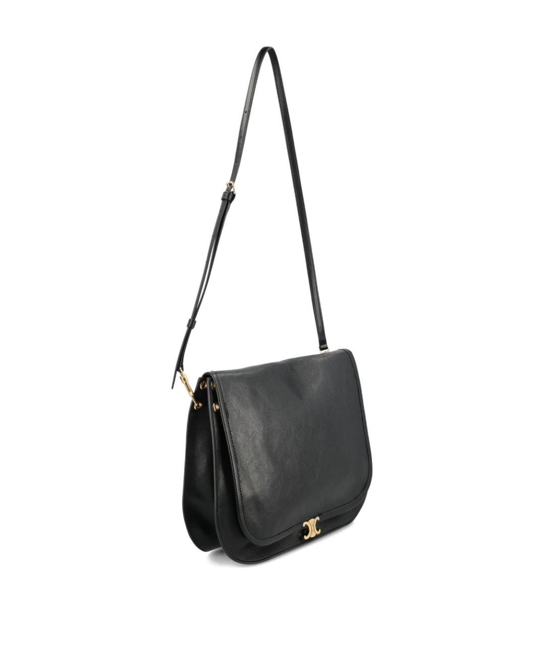 CELINE Черная кожаная сумка через плечо, фото 4