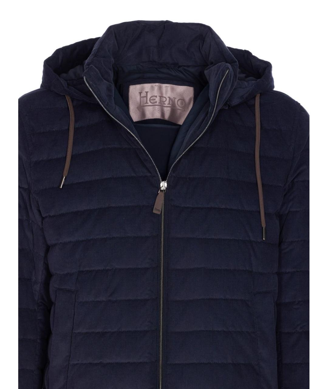 HERNO Синяя полиэстеровая куртка, фото 4