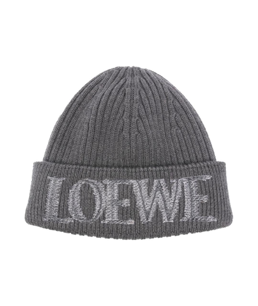 LOEWE Серая шапка, фото 1
