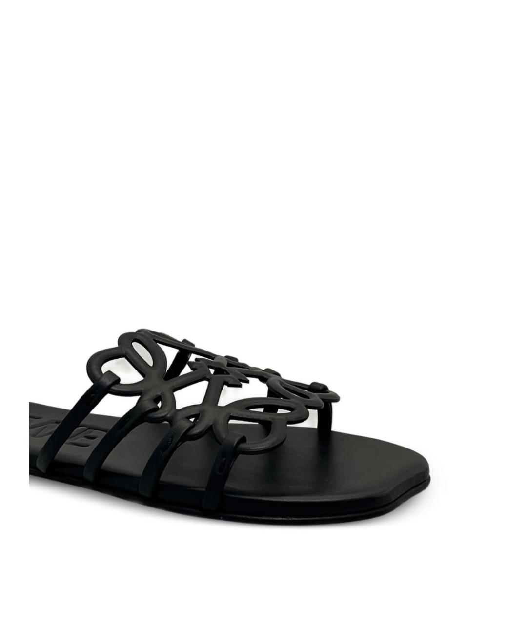 LOEWE Черные шлепанцы, фото 2