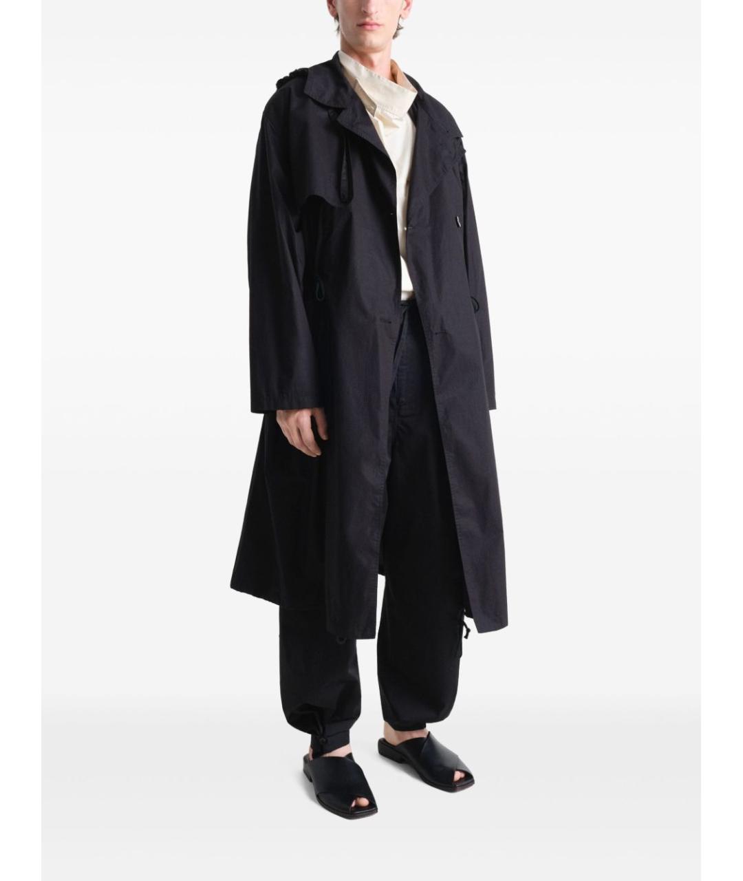 LEMAIRE Черный хлопковый тренч/плащ, фото 4