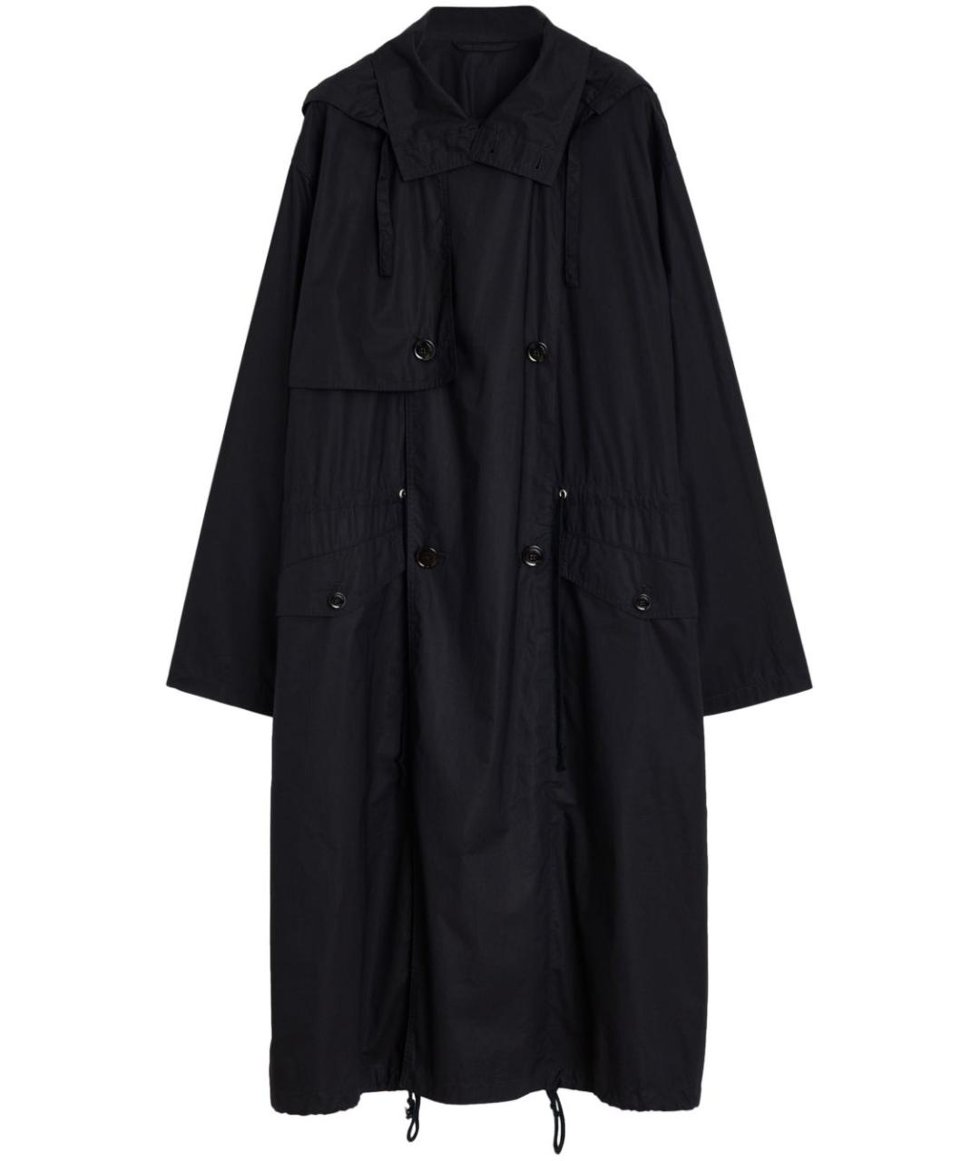 LEMAIRE Черный хлопковый тренч/плащ, фото 1