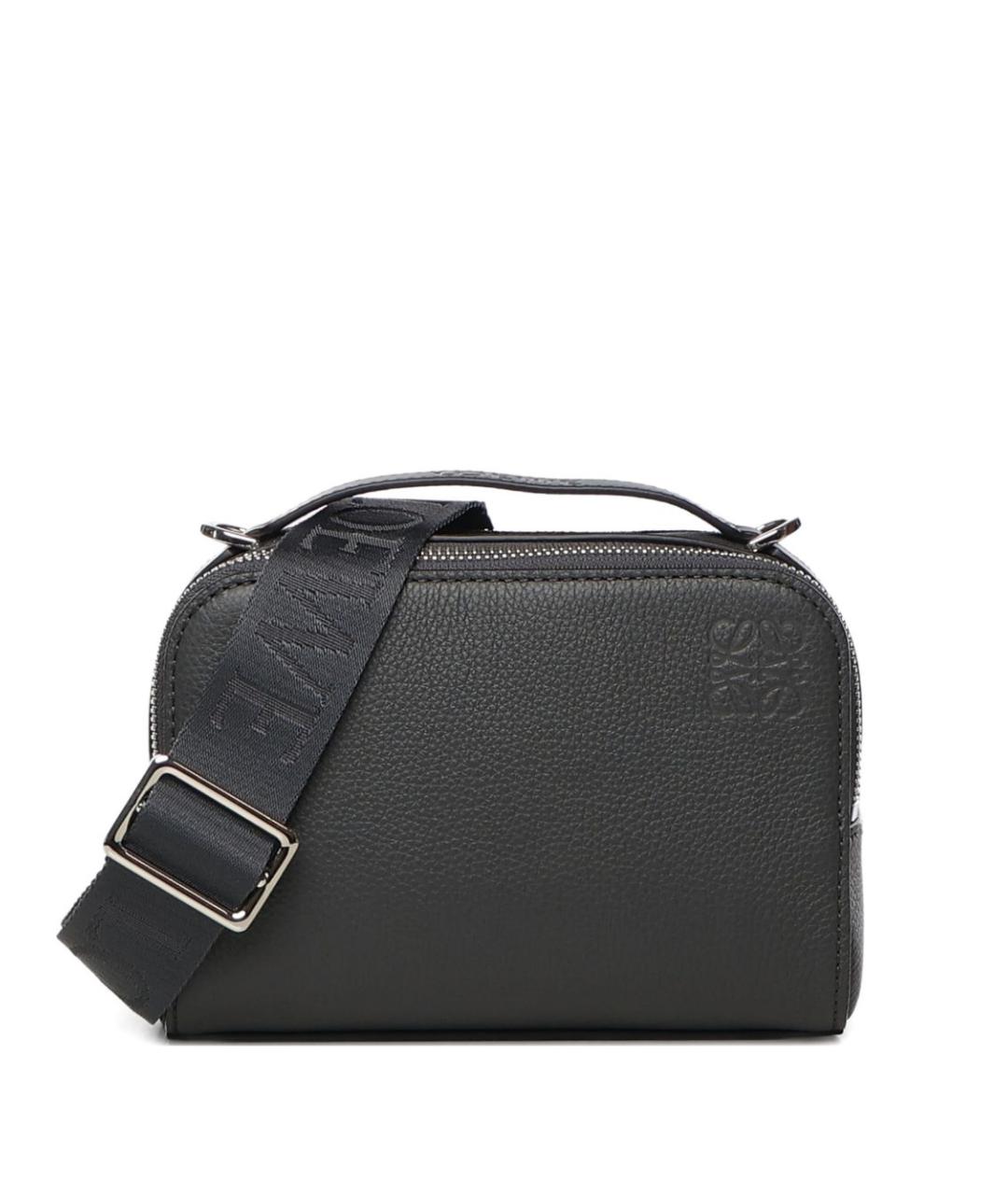 LOEWE Антрацитовая кожаная сумка тоут, фото 1