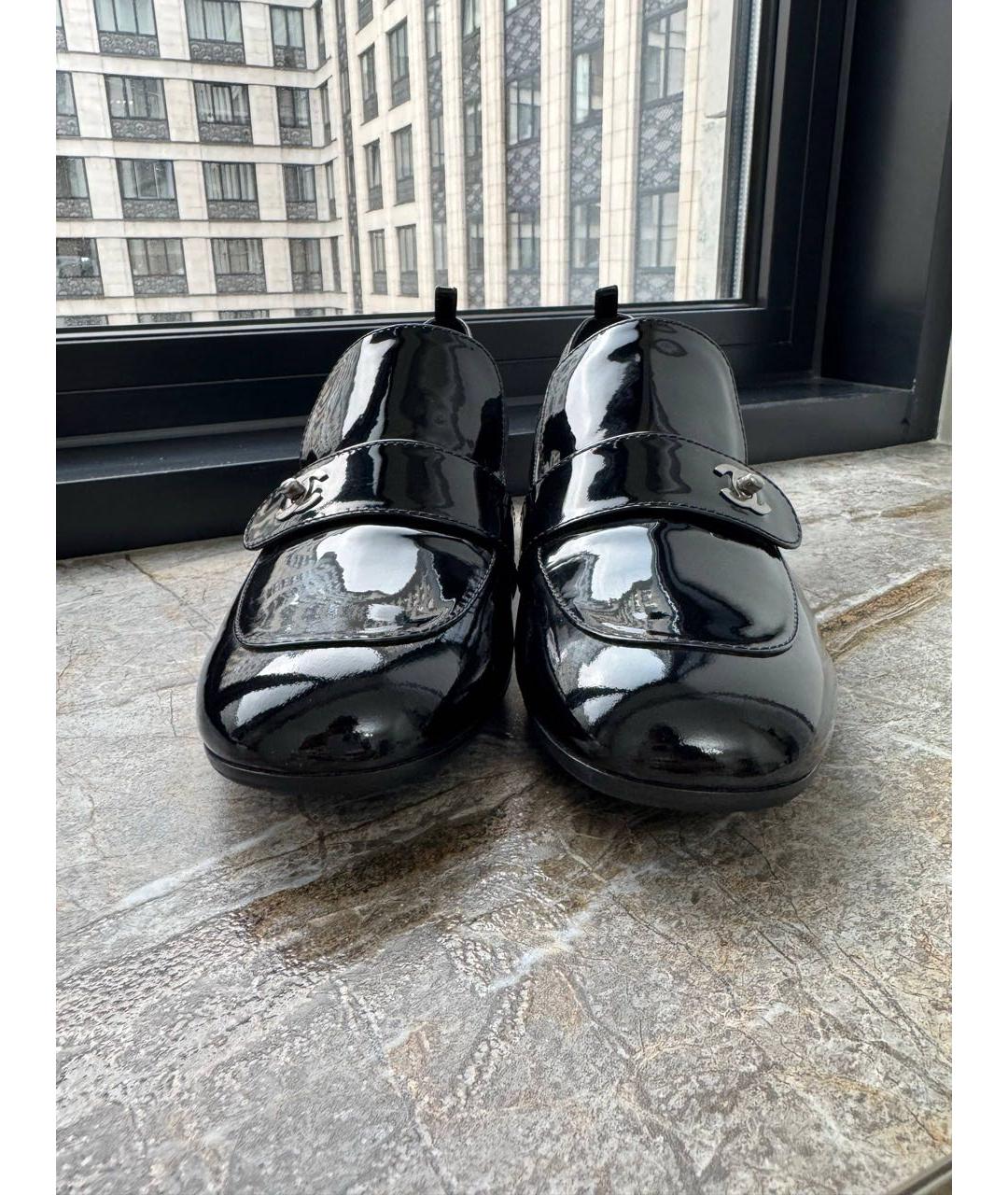 CHANEL Черные туфли из лакированной кожи, фото 2