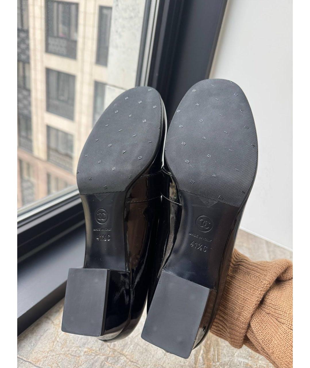 CHANEL Черные туфли из лакированной кожи, фото 5
