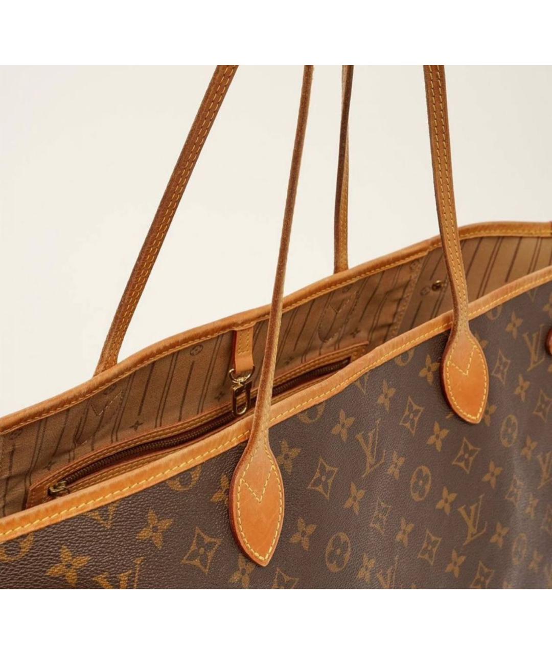 LOUIS VUITTON Коричневая кожаная сумка через плечо, фото 5