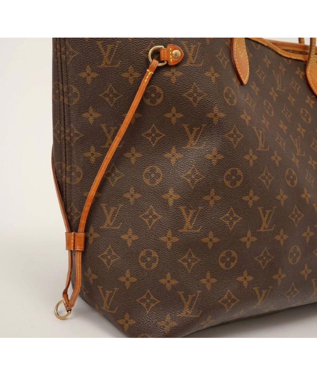 LOUIS VUITTON Коричневая кожаная сумка через плечо, фото 6