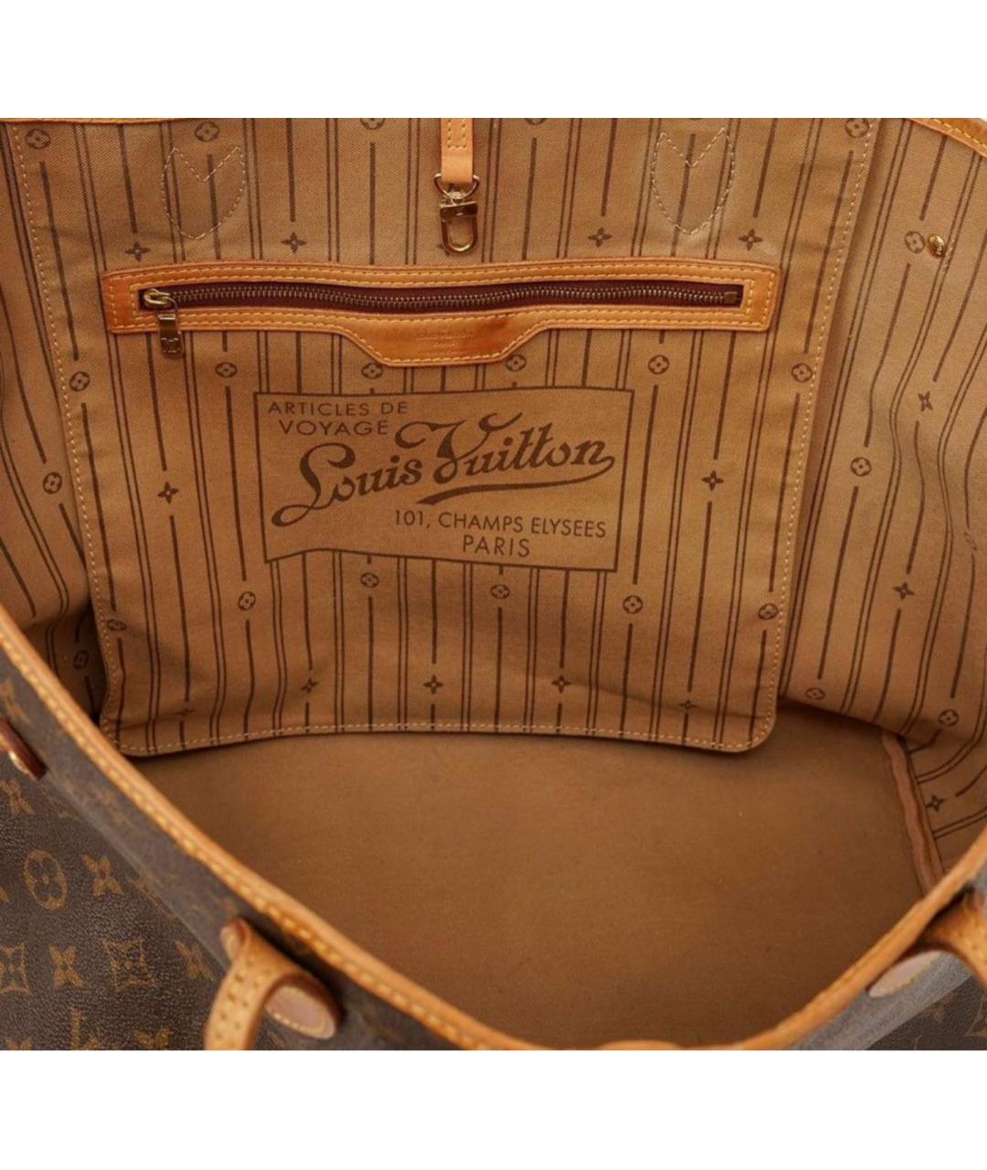 LOUIS VUITTON Коричневая кожаная сумка через плечо, фото 4