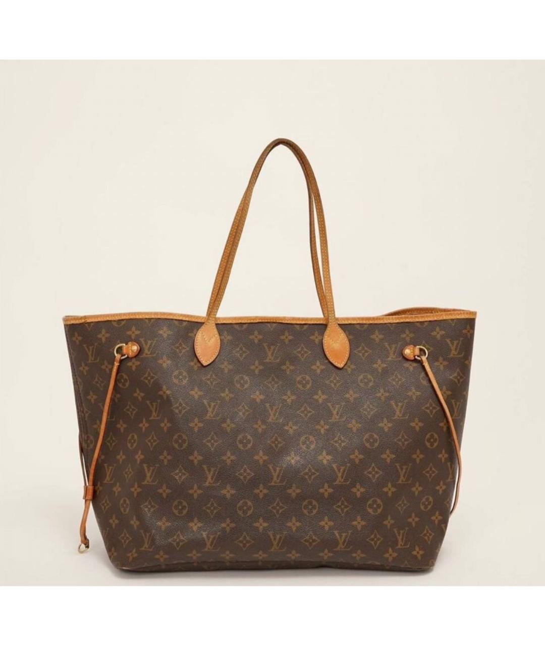 LOUIS VUITTON Коричневая кожаная сумка через плечо, фото 7