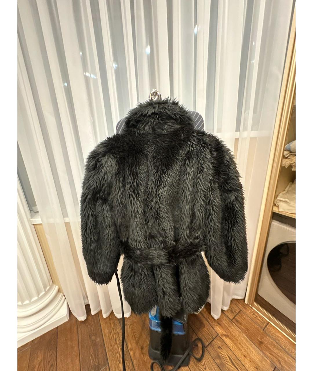 BALENCIAGA Черная полиамидовая шуба, фото 2