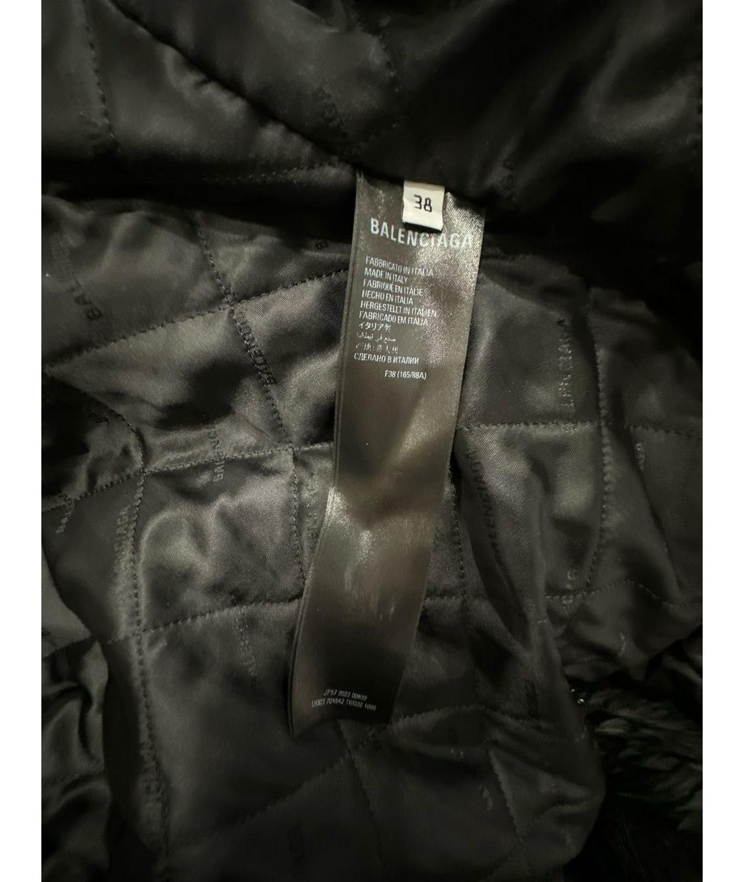 BALENCIAGA Черная полиамидовая шуба, фото 4