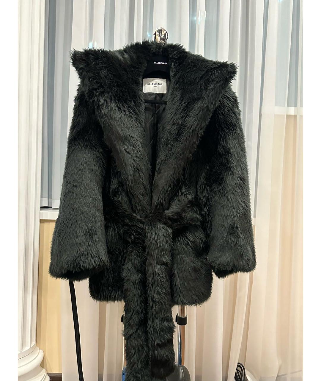 BALENCIAGA Черная полиамидовая шуба, фото 6