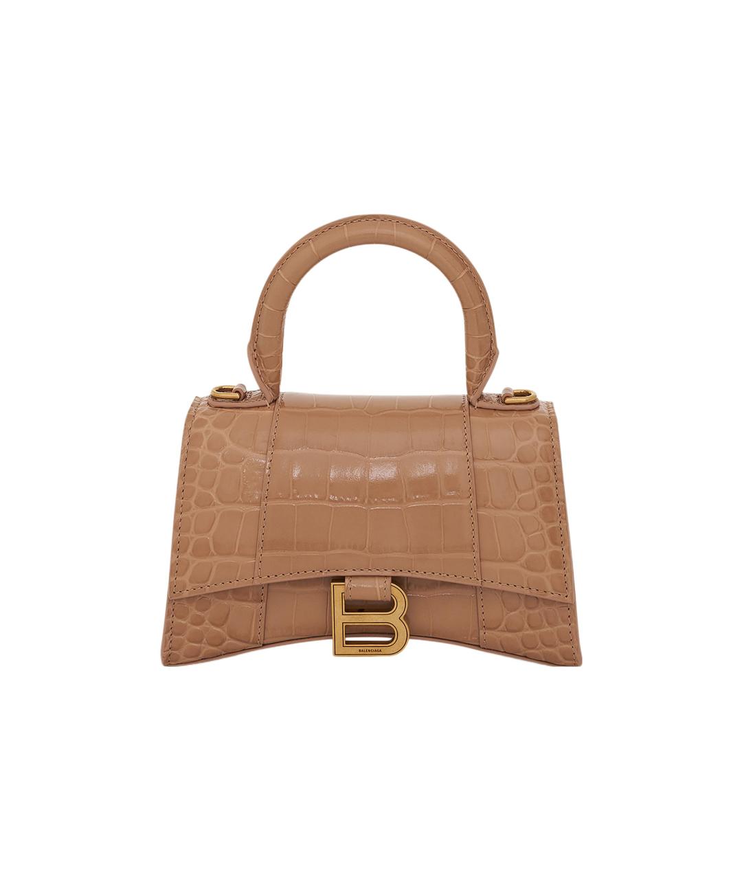 BALENCIAGA Бежевая кожаная сумка через плечо, фото 1