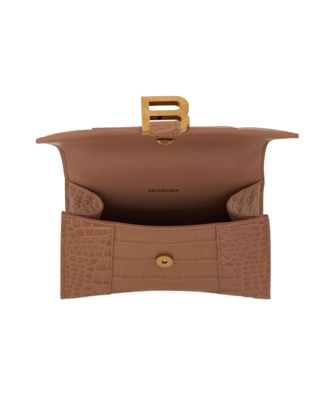 BALENCIAGA Бежевая кожаная сумка через плечо, фото 4