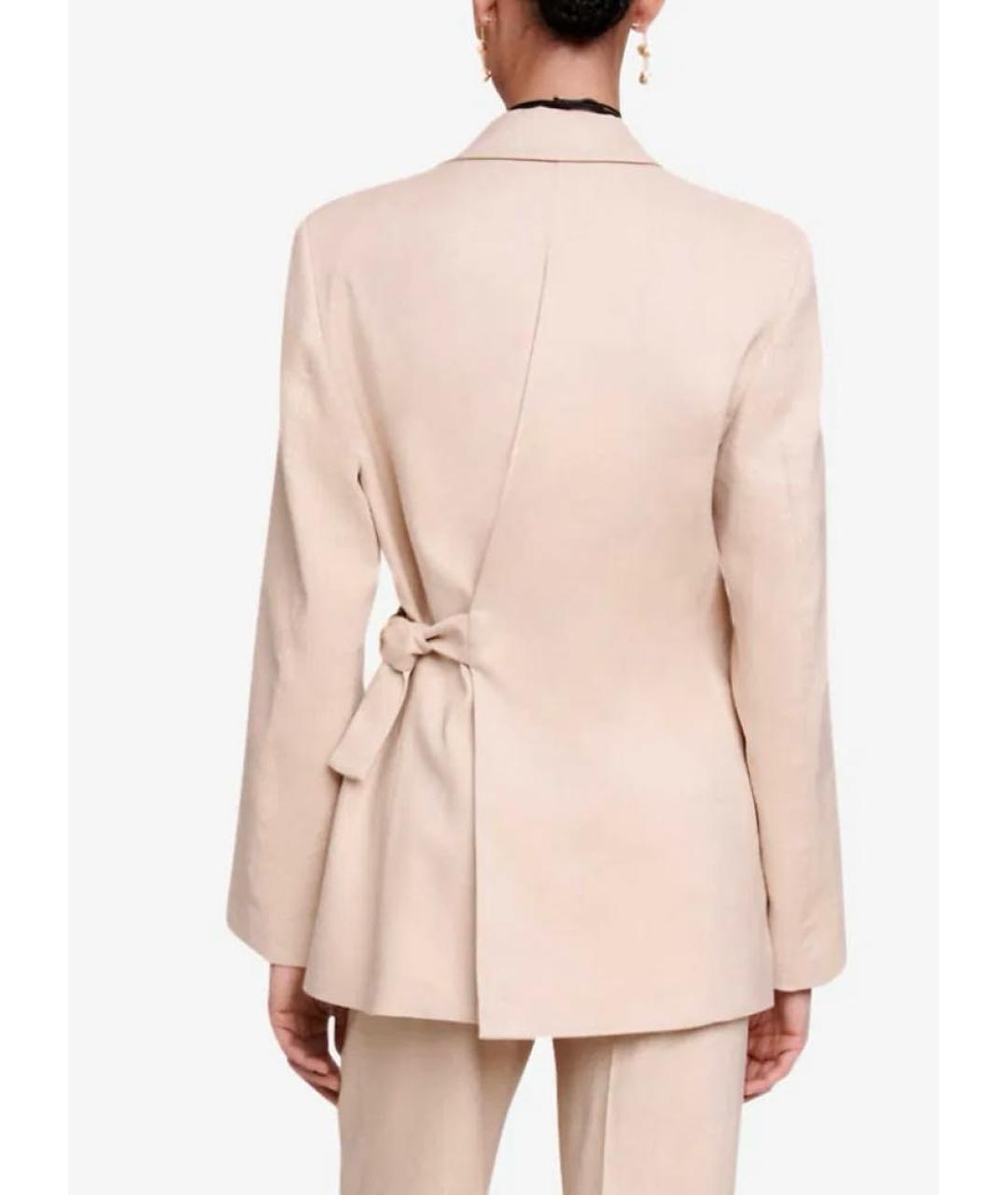 MAJE Бежевый льняной жакет/пиджак, фото 8