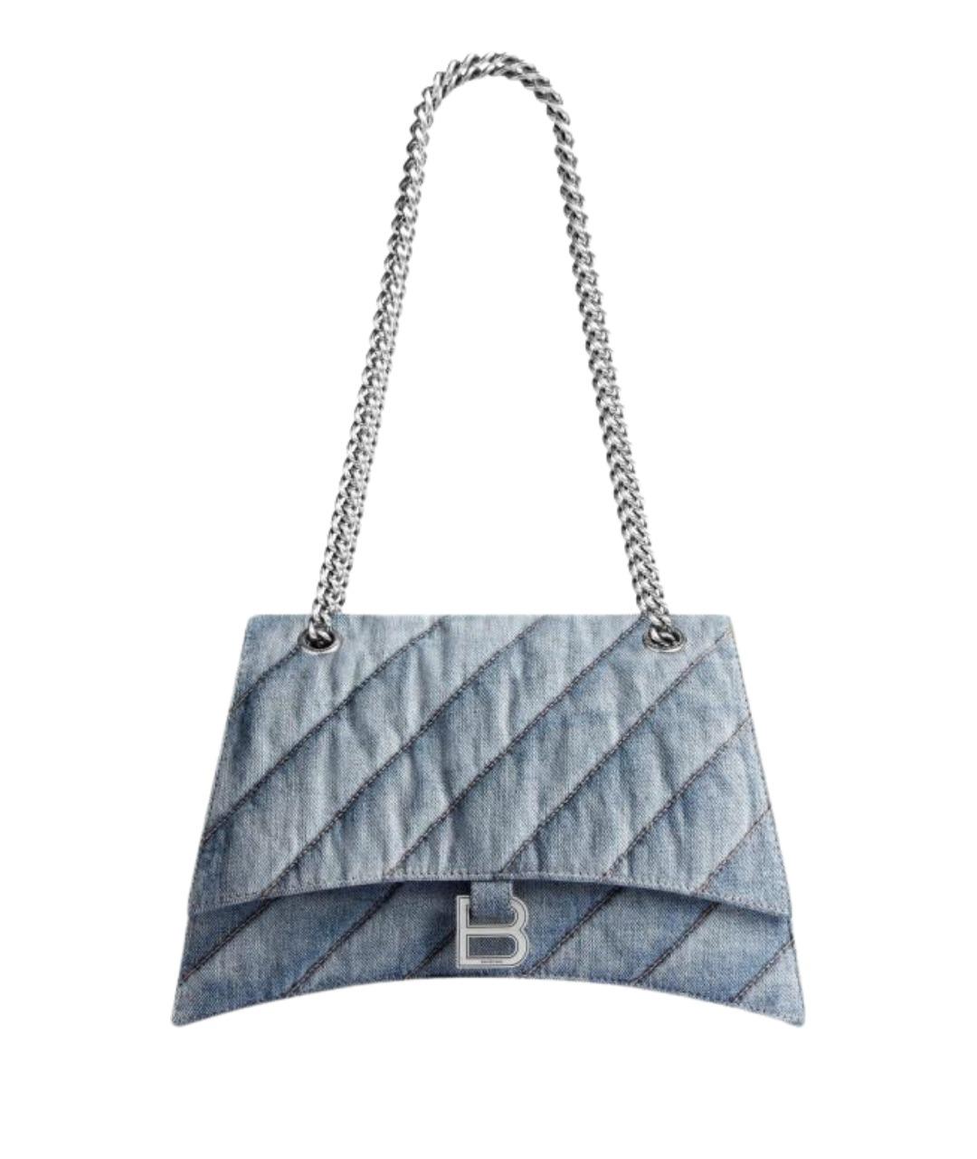 BALENCIAGA Голубая тканевая сумка через плечо, фото 1