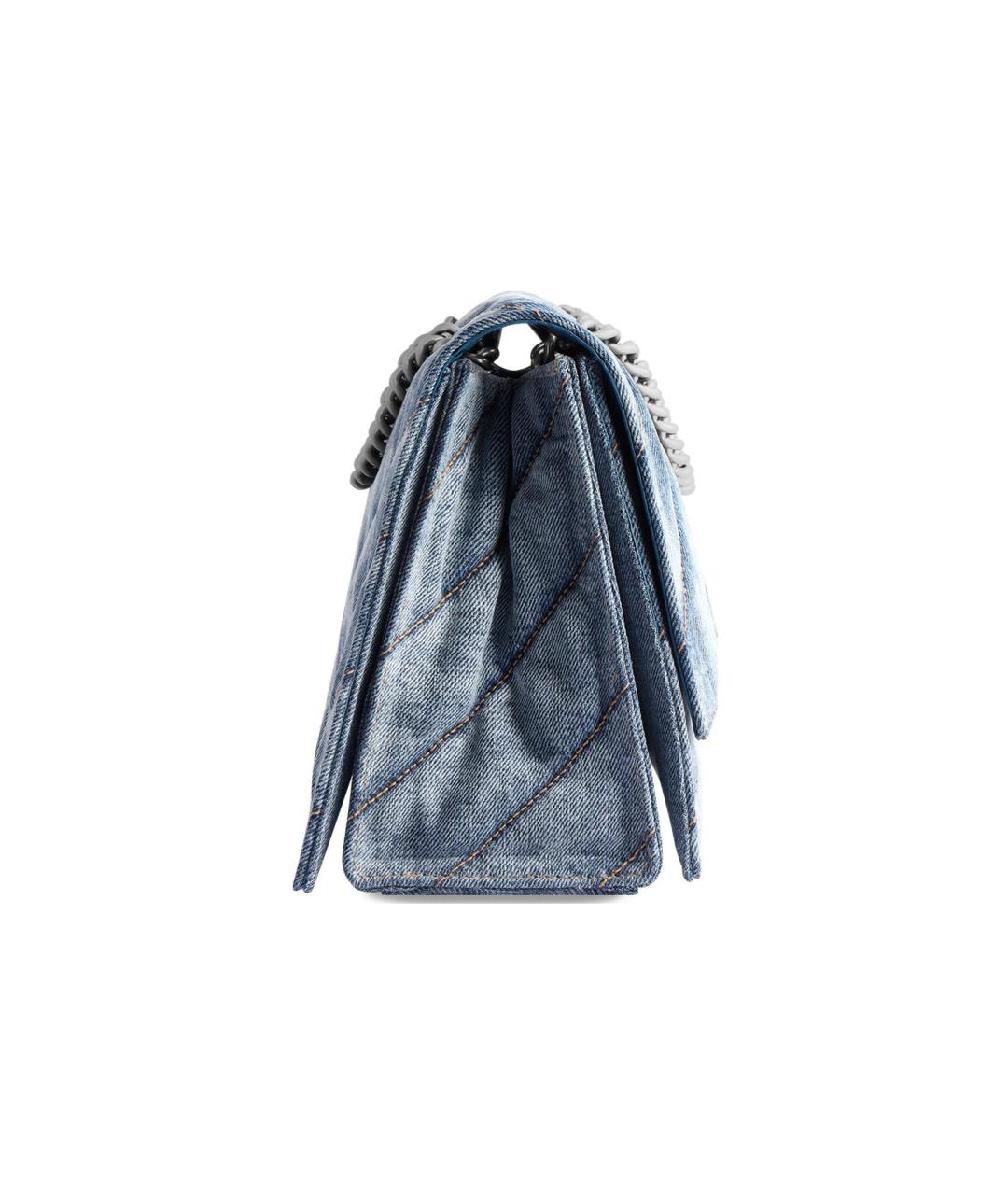 BALENCIAGA Голубая тканевая сумка через плечо, фото 4