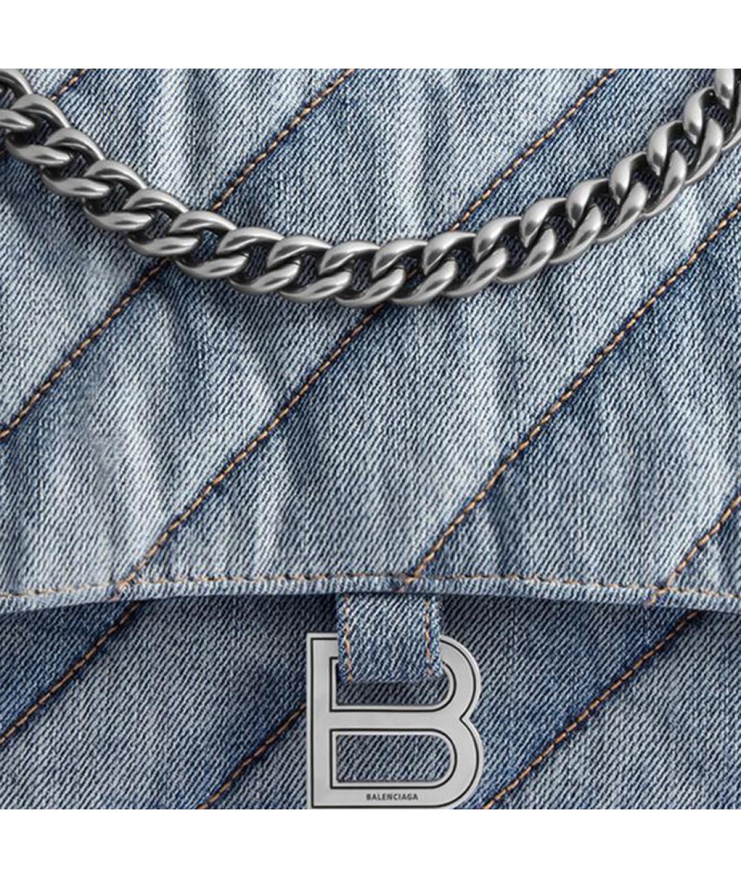 BALENCIAGA Голубая тканевая сумка через плечо, фото 6