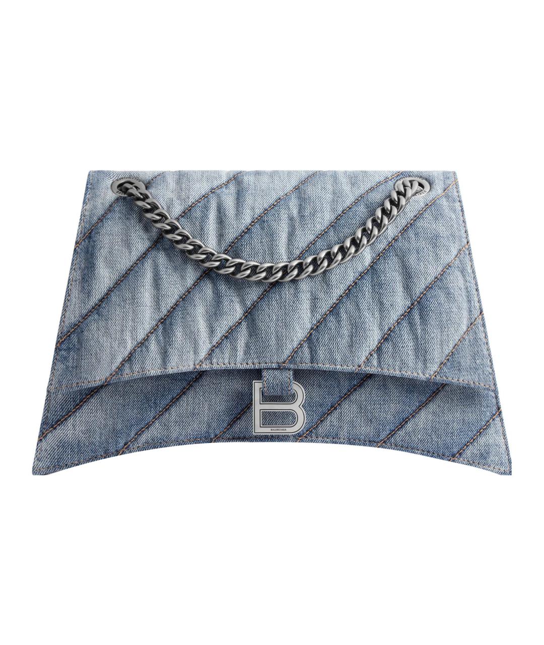 BALENCIAGA Голубая тканевая сумка через плечо, фото 2