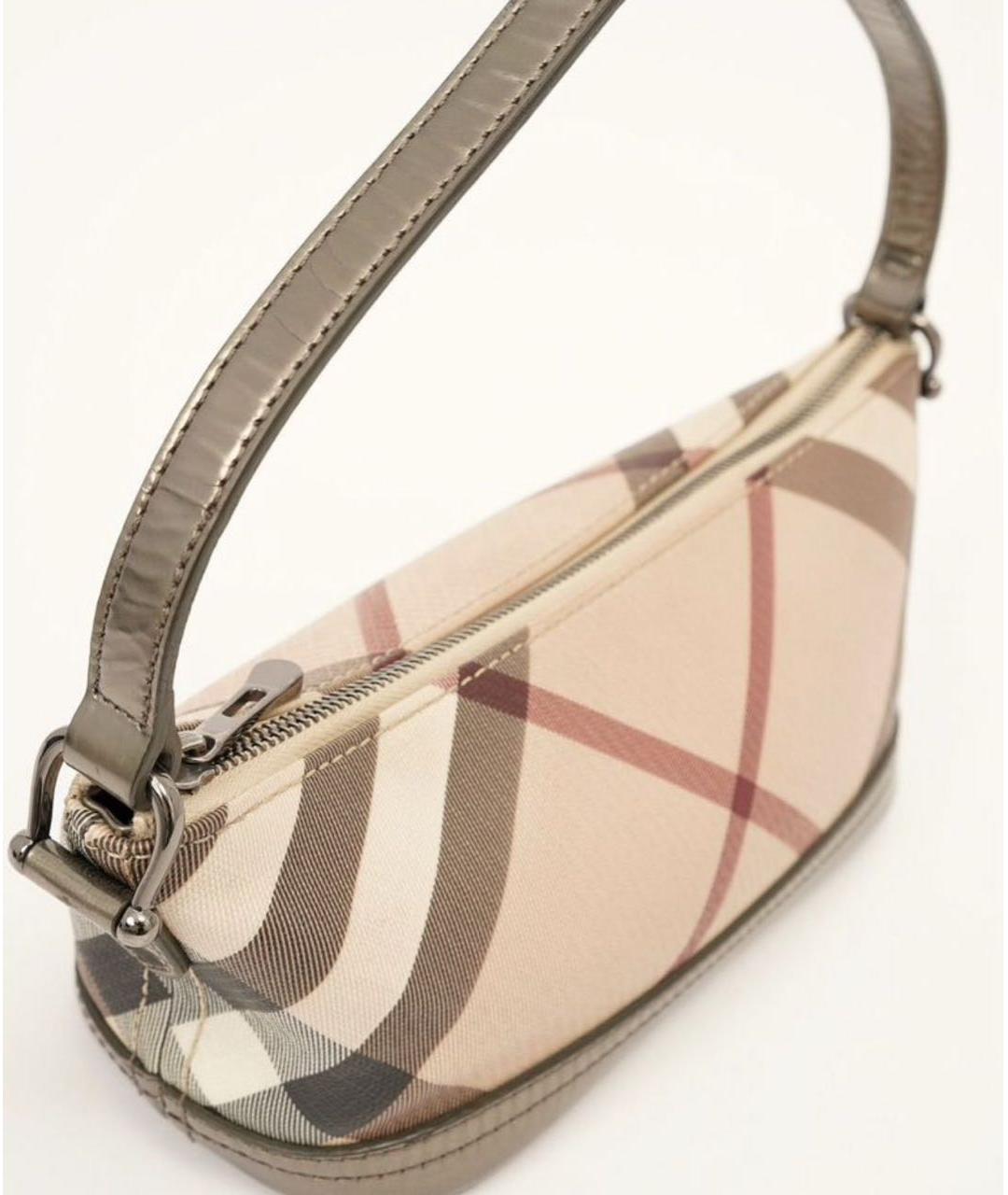 BURBERRY Бежевая кожаная сумка с короткими ручками, фото 3