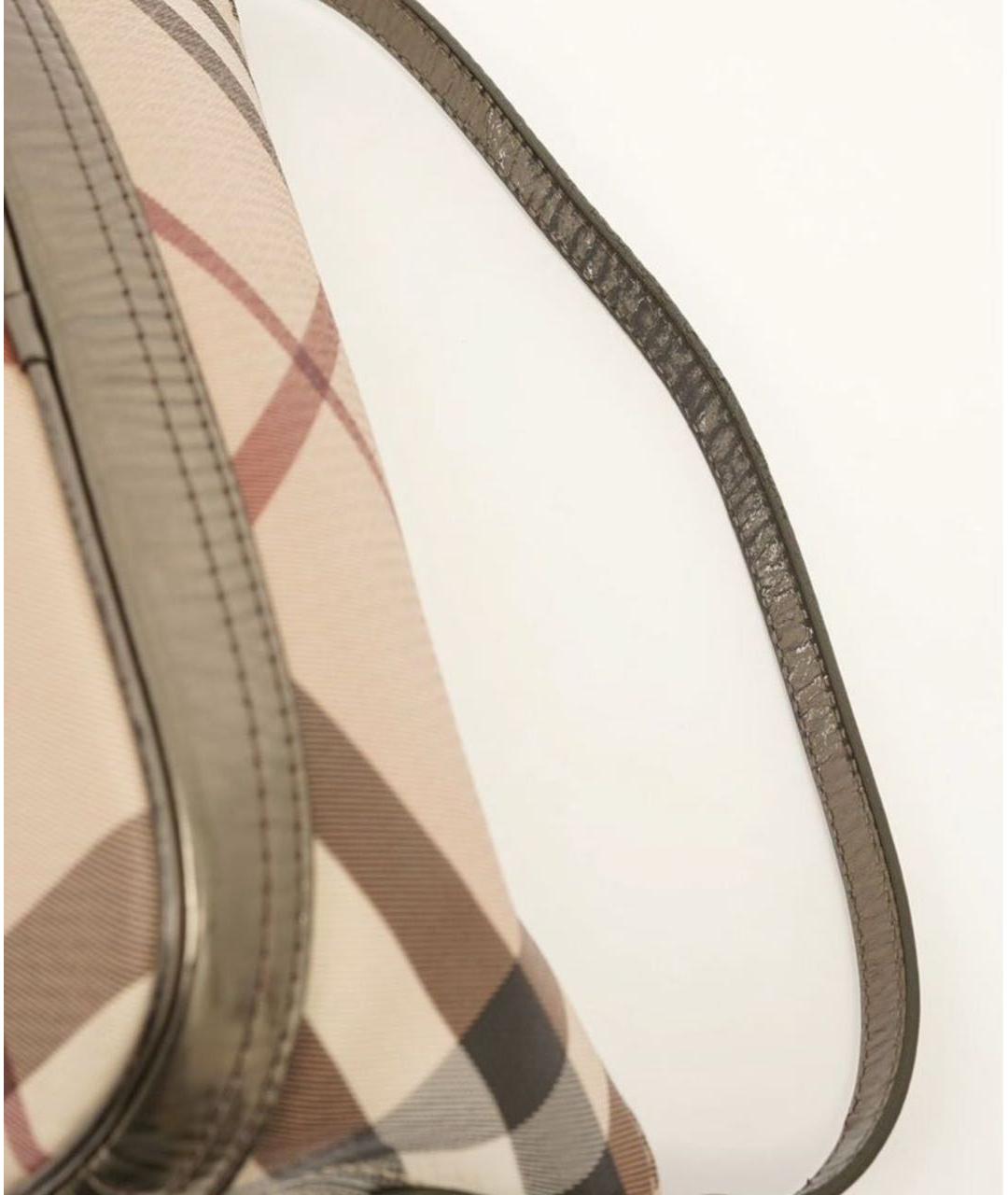 BURBERRY Бежевая кожаная сумка с короткими ручками, фото 4