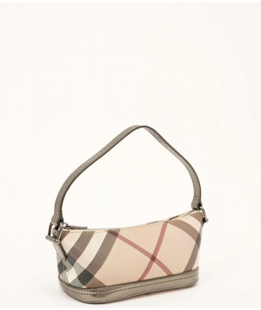 BURBERRY Бежевая кожаная сумка с короткими ручками, фото 2