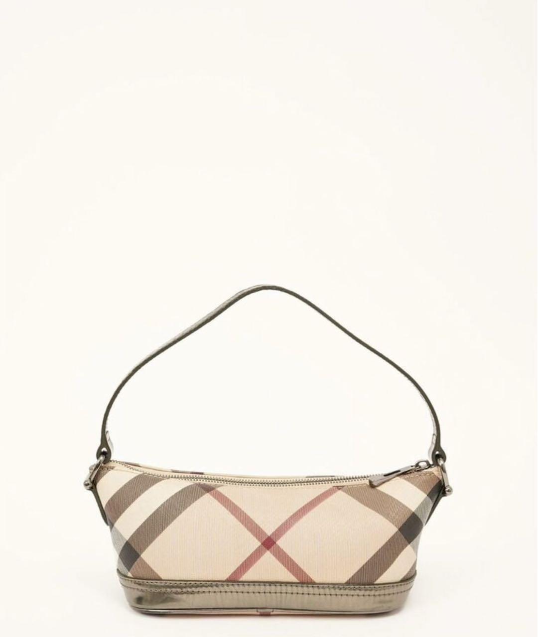 BURBERRY Бежевая кожаная сумка с короткими ручками, фото 9